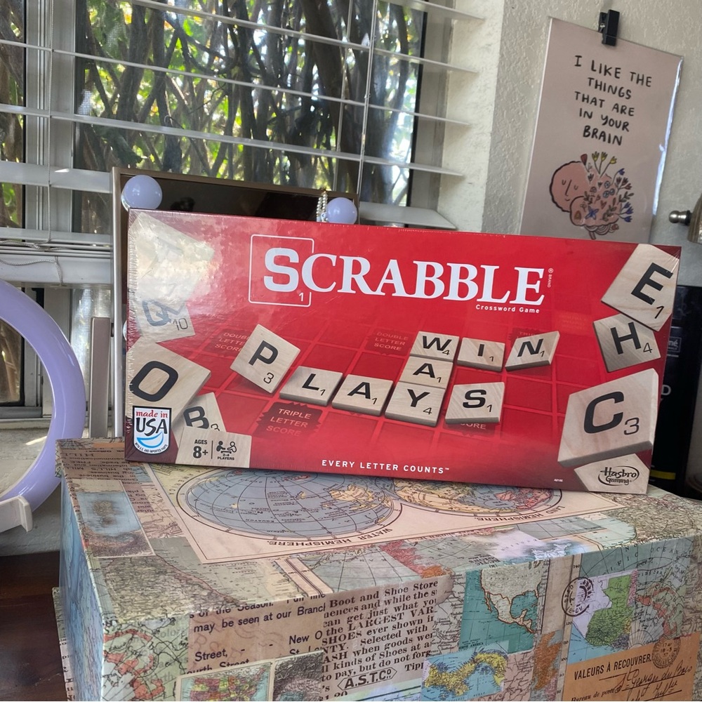 Unopened, and unused Scrabble Board game. Fun for family, and friends.